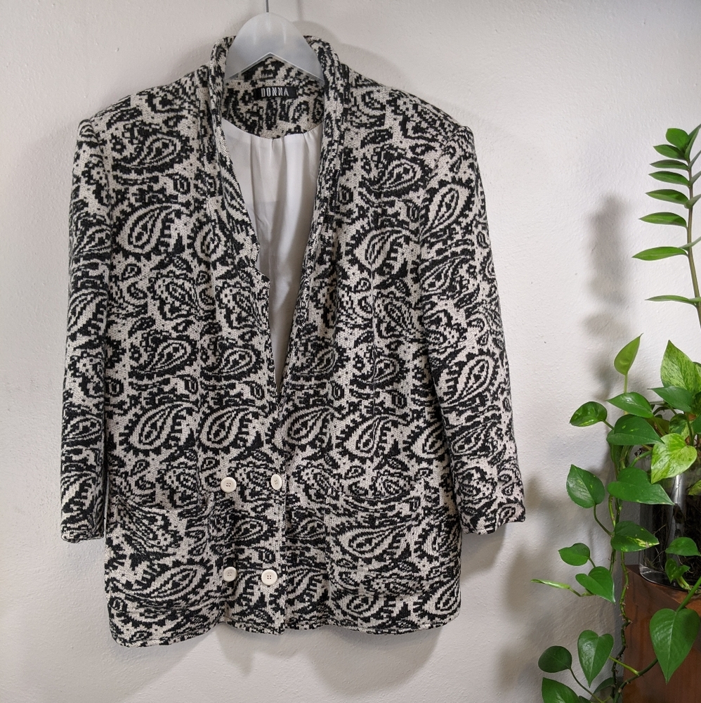 Vintage Knit Paisley Jacket Blazer